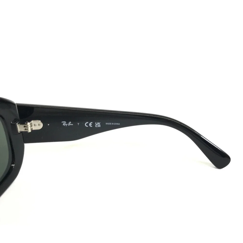 Ray-Ban Sunglasses RB2212 BEATE 901/31 Large Black Wrap Frames with Green Lenses